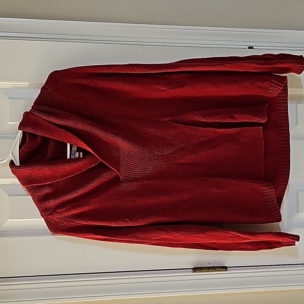 Croft And Borrow - Red Drop Neck Knit Sweater